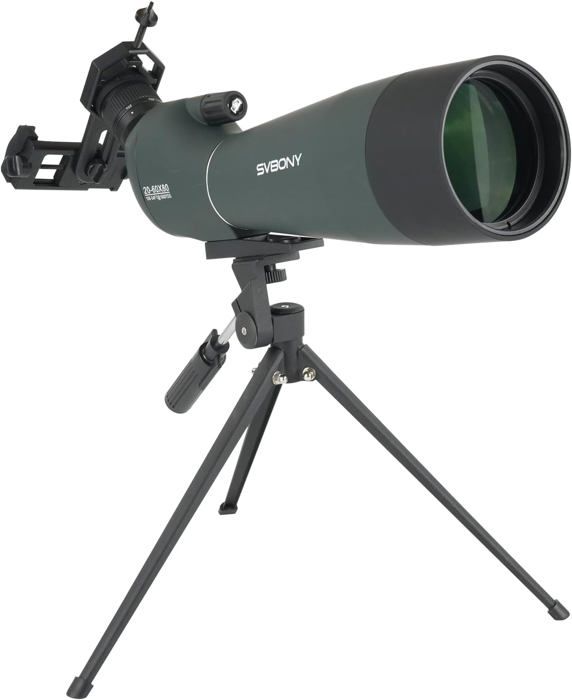 Svbony SV28 Longue Vue 20-60x80, Zoom Longue Vue Puissante avec Trépied Adaptateur Téléphonique,BAK4 Porro Prisme Incliné Longue