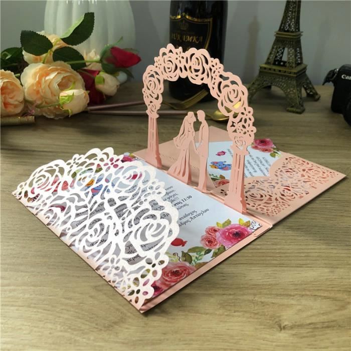 Carte De Vœux 3D En Relief Fleurs Et Papillons - Carte Pop-up Pour Anniversaire, Mariage, Remerciement, Fêtes