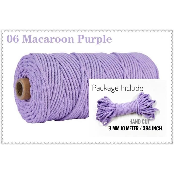 CHEUKYIU Cordon Coton Macramé 8mm X 30m - Idéal Bricolage, Décoration Et Accroche Plantes