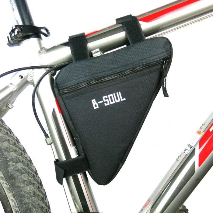 Sacoche Avant Vélo B-Soul – Imperméable, Poche Smartphone PVC 5,7 Pouces, 2 Poches Latérales, 1,2 L, Pour Cadre