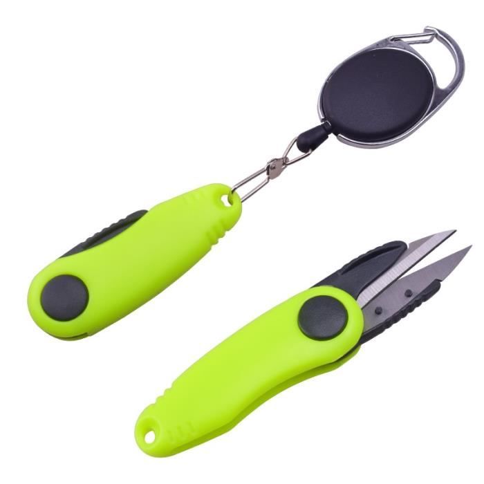 Ciseaux De Pêche à La Carpe - Placage Titane, Vert | Pour Ligne Tressée Et Nylon, Affûtage Hameçon