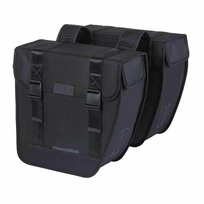 Sacoche arriere velo double basil tour 28l noir (34x14x34cm) fixation porte bagage