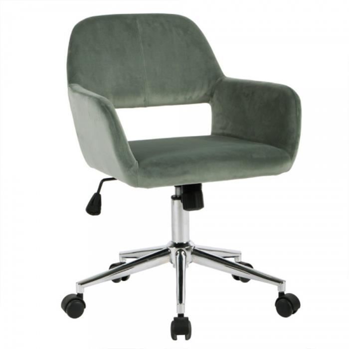 chaise de bureau en velours vert