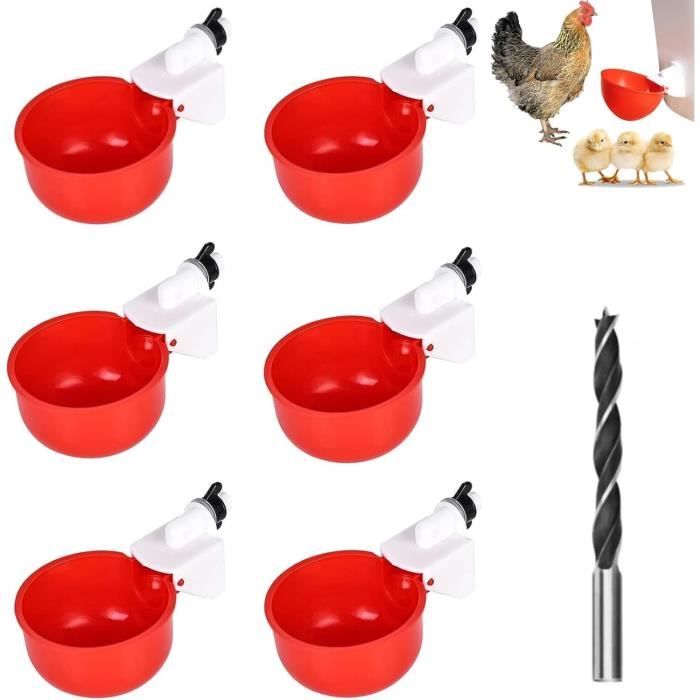 Kit 5 Abreuvoirs Automatiques Pour Poules - Abreuvoir Poules DIY Avec Scie à Trou - Idéal Poussins Canards Oies Lapins