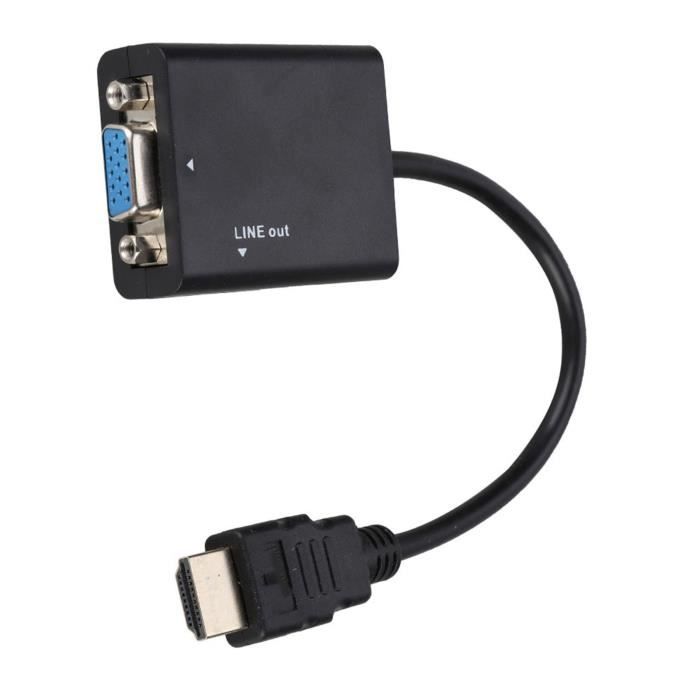Adaptateur HDMI vers VGA - Haute vitesse - 1080P - Connecteur plaqué or ...