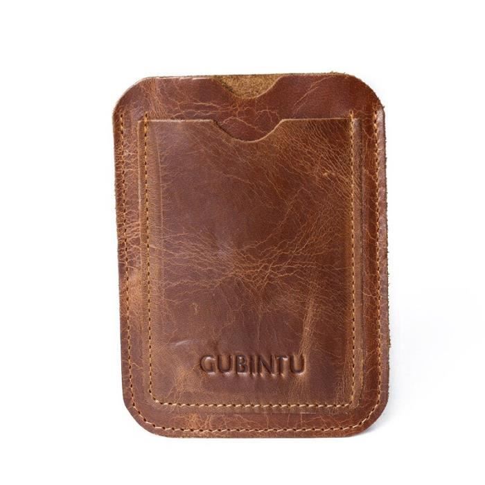 Portefeuille Cuir Violet 820 – Homme/femme – Pliable, étui à Cartes – Fait Main