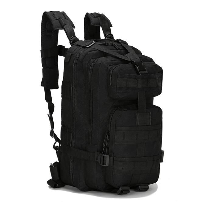 ELENXS® Sac à dos 1000D 30L Sport Extérieur Tactique Militaire épaule Armée Randonnée Noir