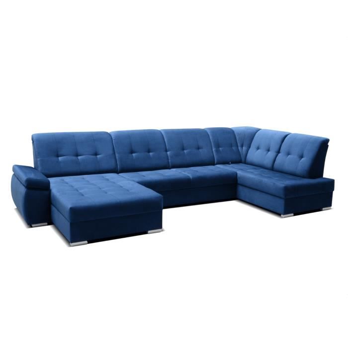Canapé d'angle 7 places Bleu Grand