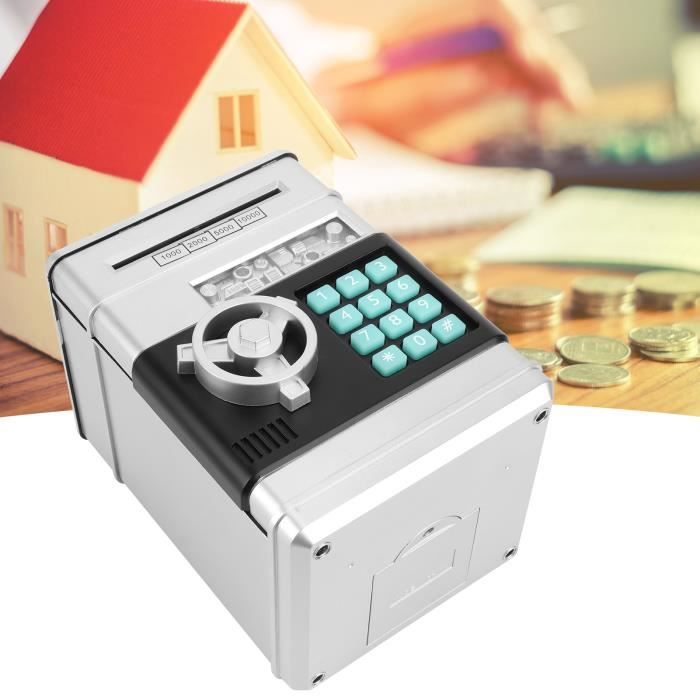 Tirelire électronique Avec Code Secret Pour Enfants - Coffre-fort ATM Avec Simulation Mot De Passe Et Empreinte - Apprentissage épargne 3-7 Ans - Couleur Violet