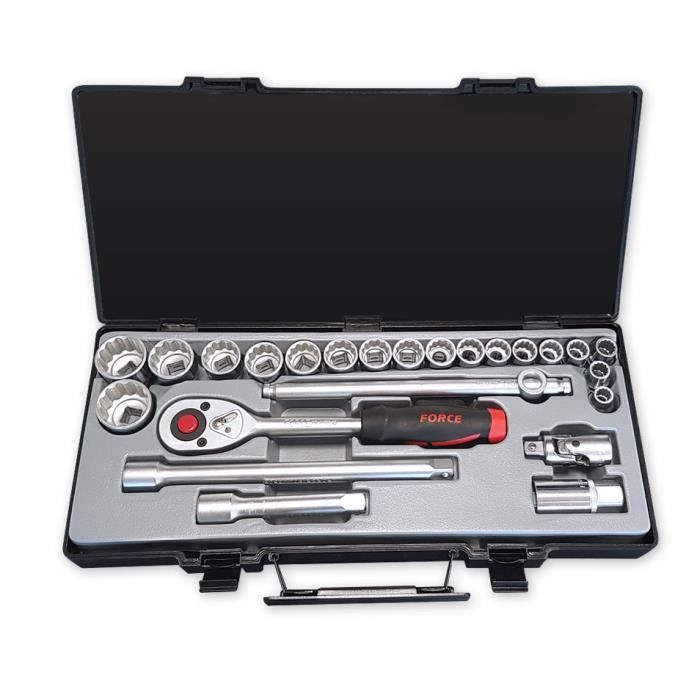 Douilles 12 Pans Carre 1 2 Coffret Cles A Douilles 24 Pcs Cdiscount Auto