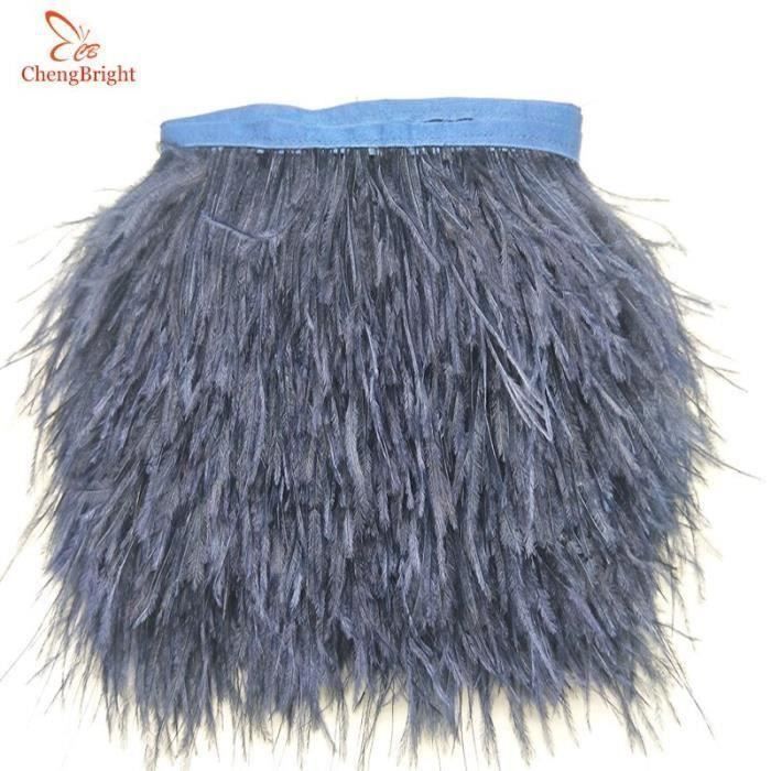 Ruban à Franges Plumes D'Autruche Naturelles 1 M – Jaune – Idéal Couture, Mariage, Danse & Décoration