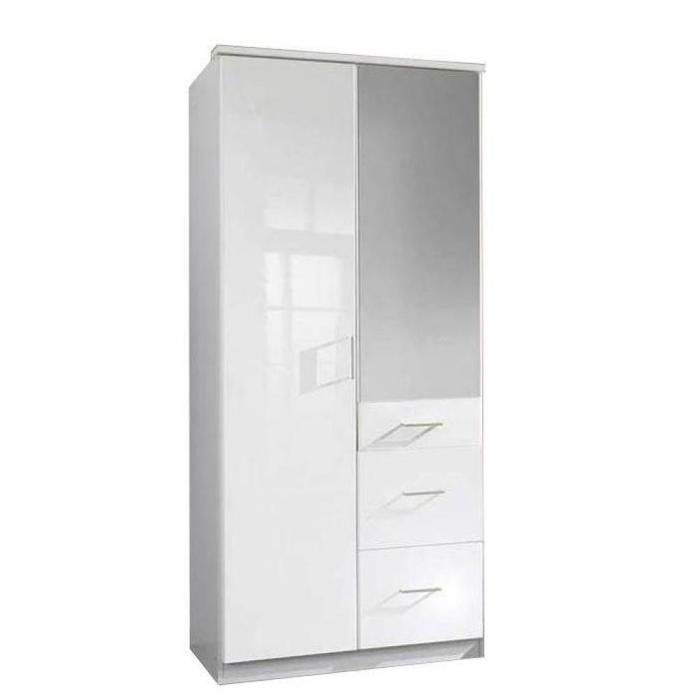 Armoire Cooper Portes Battantes Miroir Et 3 Tiroirs Largeur 91