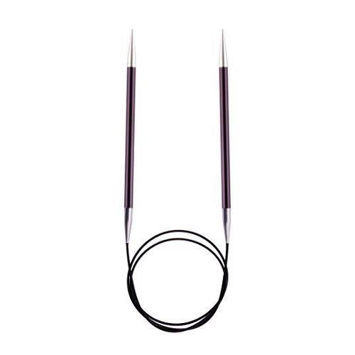 Ferri Circolari Fissi KnitPro Zing In Alluminio, Lunghezza 120 Cm, Diametro 6 Mm, Colore Viola, Punte Affusolate