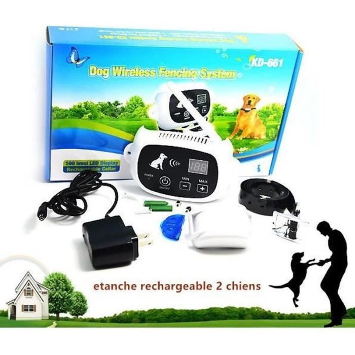 Comparer les prix de COLLIER ANTIFUGUE  CLOTURE ANTIFUGUE  PACK ANTIFUGUE CLOTURE ANTI FUGUE 2 CHIENS RECHARGEABLE WIRELESS ELECTRONIC