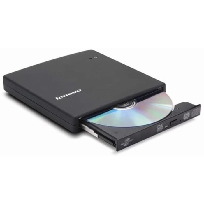 Graveur de DVD Externe - LENOVO - USB - Noir - Formats de support DVD