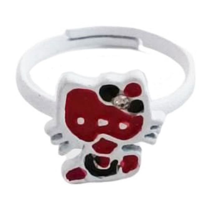 Bague enfant Hello Kitty rouge 10x10 mm R8388