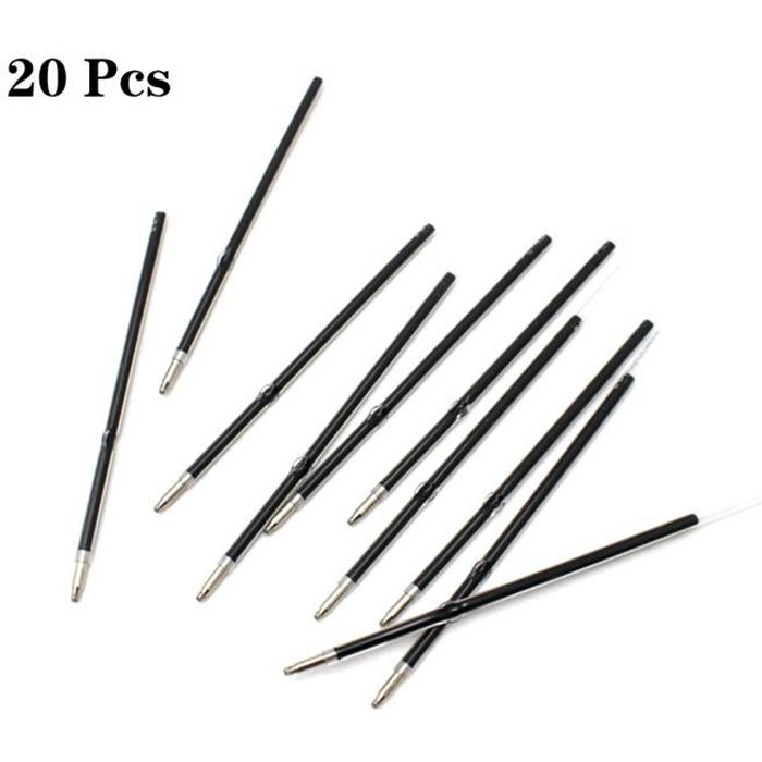 Noir 30 Pcs Recharges de stylo à bille de qualité Recharges de Stylo à Bille en Métal Recharges de Stylo Point Moyenne Sweetone Recharges pour Stylos Compatible avec le stylo à bille Parker aussi
