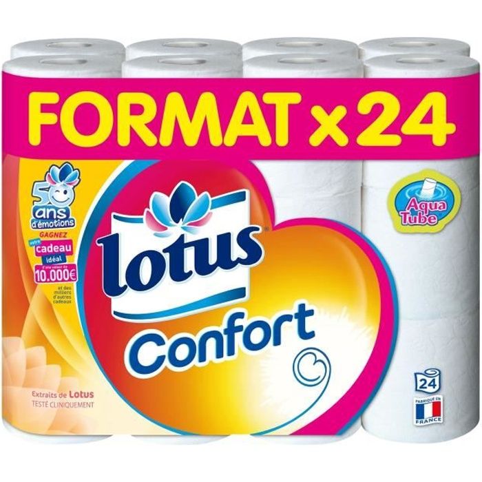 LOTUS Papier hygiénique confort 24 Rouleaux