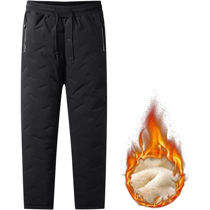 Pantalon chaud d'hiver en polaire double couche pour homme