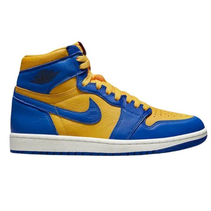 Chaussures Nike Air Jordan 1 Retro High Og Femme Bleu Cuir Lacets Plat Cdiscount Sport