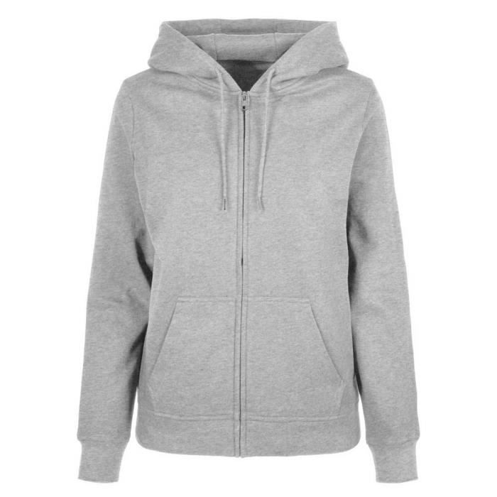 Build Your Brand Sweat a Capuche Basique zippe pour Femme Sweatshirt Gris XXXXL Heather grey Cdiscount Pret a Porter