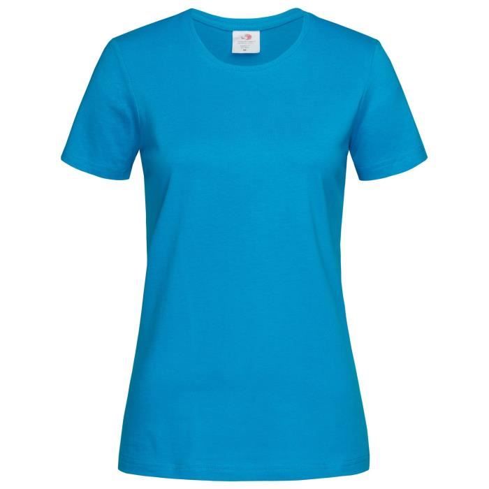 T shirt bleu turquoise femme best sale