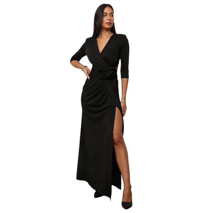Robe Noire Topshop à Découpes Florales - Taille 8 - Coupe Mini - Occasion Très Bon état