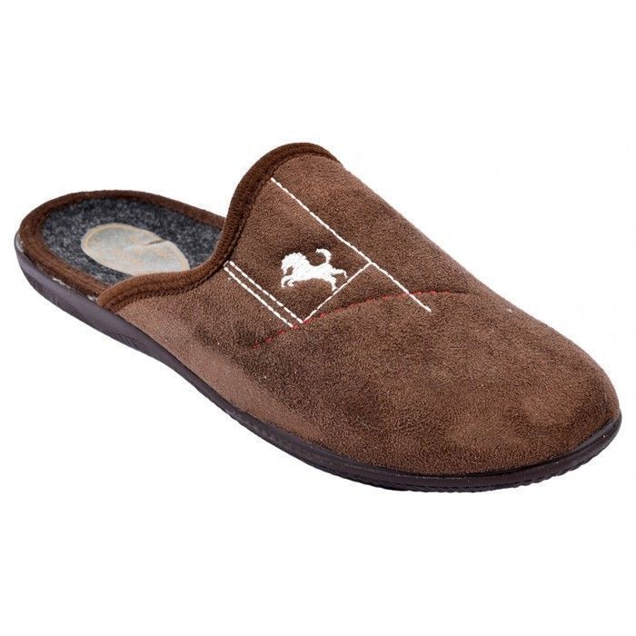 Pantoufle Homme OZABI SUEDINE PREMIUM - Fabrication Espagnole, Semelle Rigide, Tailles 40 à 46