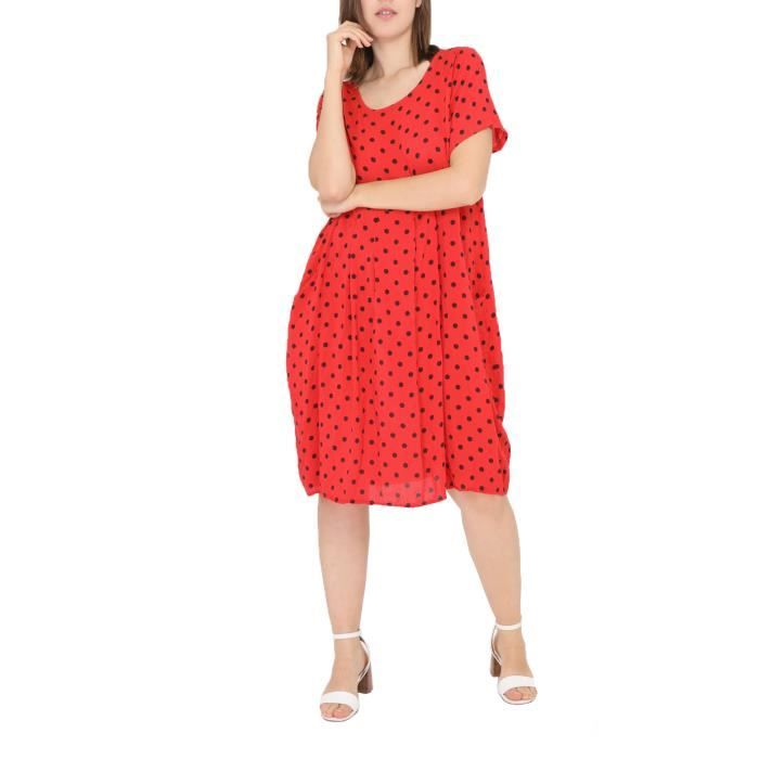 Miss Rouge Robe A Pois Grande Taille Rouge Rouge Achat Vente Robe Cdiscount