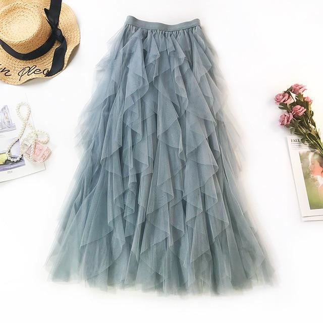 Jupe Mode Tutu Tulle Femmes Longue Maxi Jupe 2019 Coreen Noir Rose Taille Haute Plissee Type GRIS Blanc Cdiscount Pret a Porter