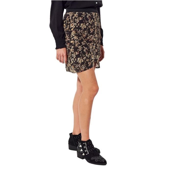 Jupe portefeuille fleurie Kaporal Femme Noir Cdiscount Pr t