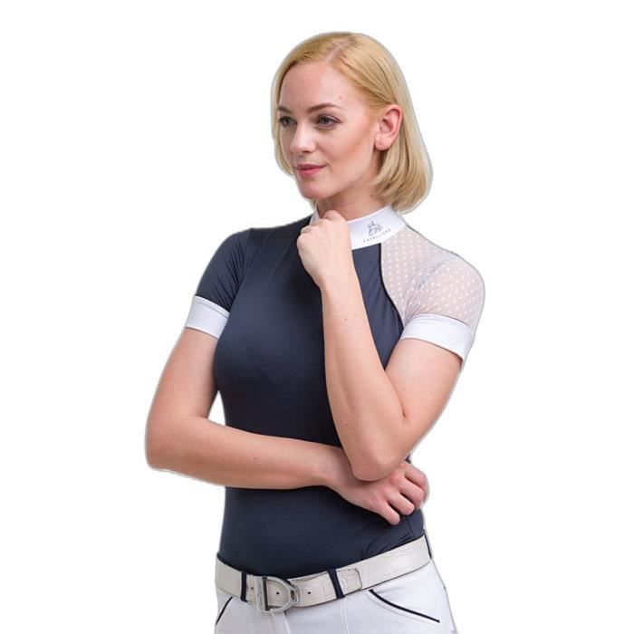 Bleu FEMME Chemise à manches courtes en lin mélangé à motifs Coupe