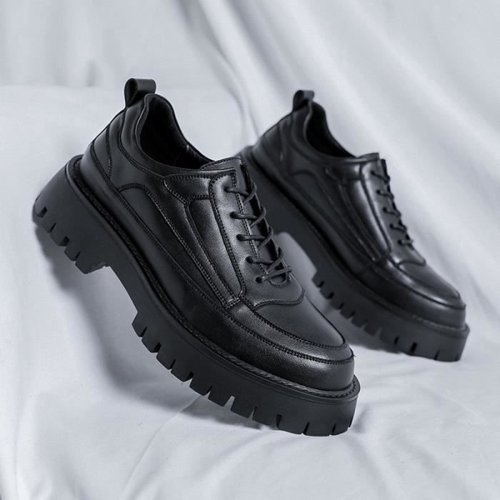 Chaussures Mocassins Plates Unisexe - Style Loafer Oxford à Lacets | Dessus Synthétique, Semelle Plate - 2