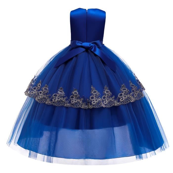 1-6 Ans Bébé Enfant Fille Strass Princesse Robe Bleue Costume de Fête