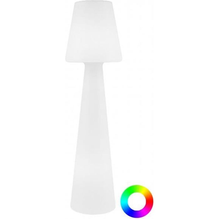 Lampadaire extérieur blanc à led multicoloree Lola 165 cm Batterie  rechargeable - Cdiscount Maison