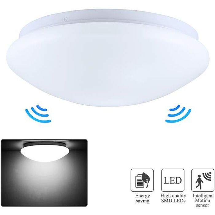 12W 220V LED plafonnier avec détecteur de mouvement salon cuisine restaurant salle escaliers balcon rond fond plafonniers lampes