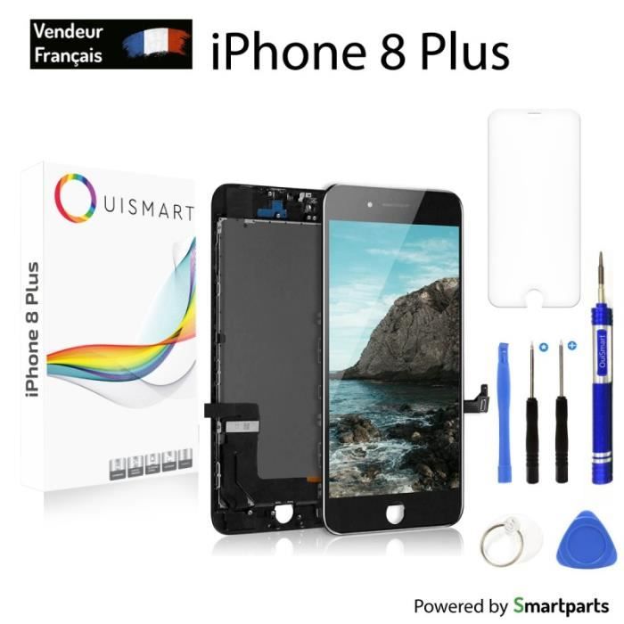 Écran LCD IPhone 8 Plus Noir Avec Vitre Tactile Sur Châssis + Outils - Neuf, Compatible Modèles A1864/A1897/A1898