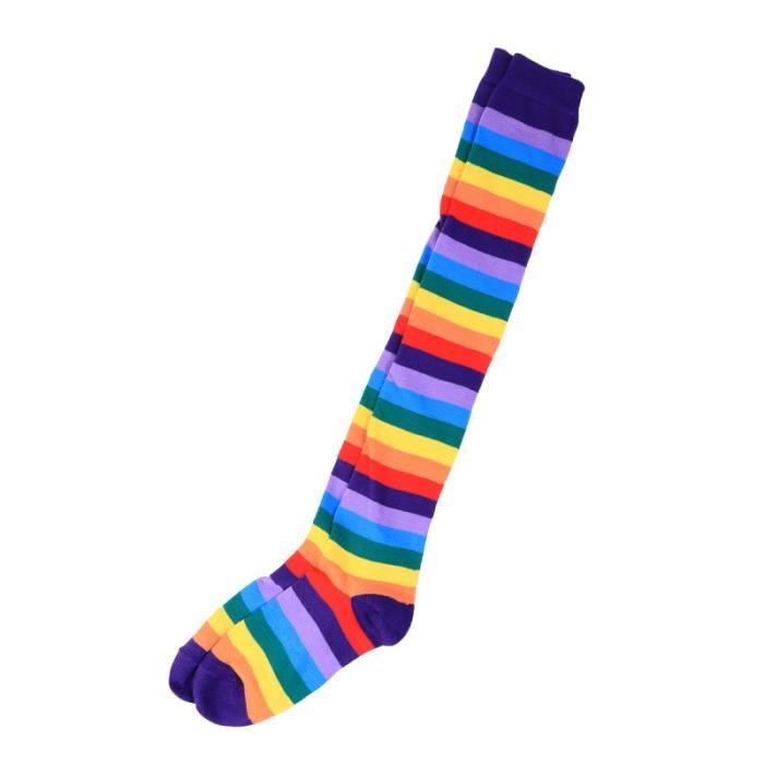 Rainbow Socks Femme Homme Chaussettes Hautes Colorées en Coton 