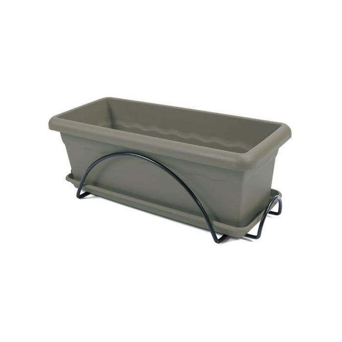 Jardinière avec support Plastiken Terre cuite polypropylène Plastique 60 x 20 cm