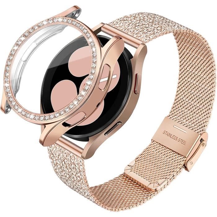 Bracelet+Couvercle de Protection Remplacement pour Galaxy Watch 4 40mm  Femmes, Bracelet en métal en Acier Inoxydable de Type Maille - Cdiscount  Téléphonie