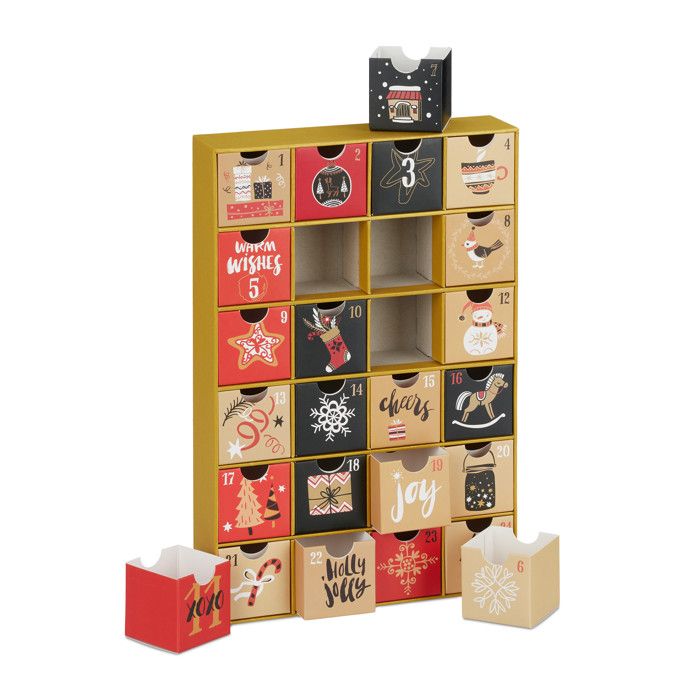Calendrier de l'Avent 24 surprises de Noël - Rouge - 0.00