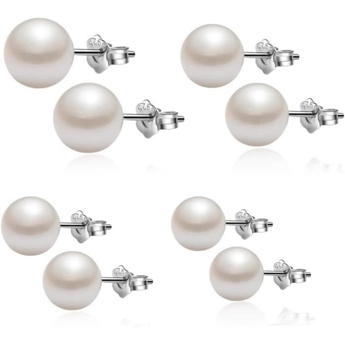 Boucles D'oreilles Pendantes Femme Perles Violettes En Forme De Goutte - Fait Main - Alliage Argenté - Neuf