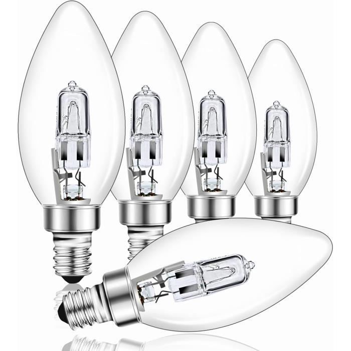 Ampoules Halogènes G45 E14 42W Dimmables – Blanc Chaud 2700K, 570LM – Lot De 5 Pour Lustre, Applique, Lampadaire