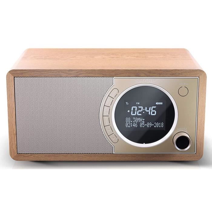 Radio numérique Portable - SHARP - DR-450BR - Bluetooth 4.2 - Dab/Dab+/FM - Bois Marron