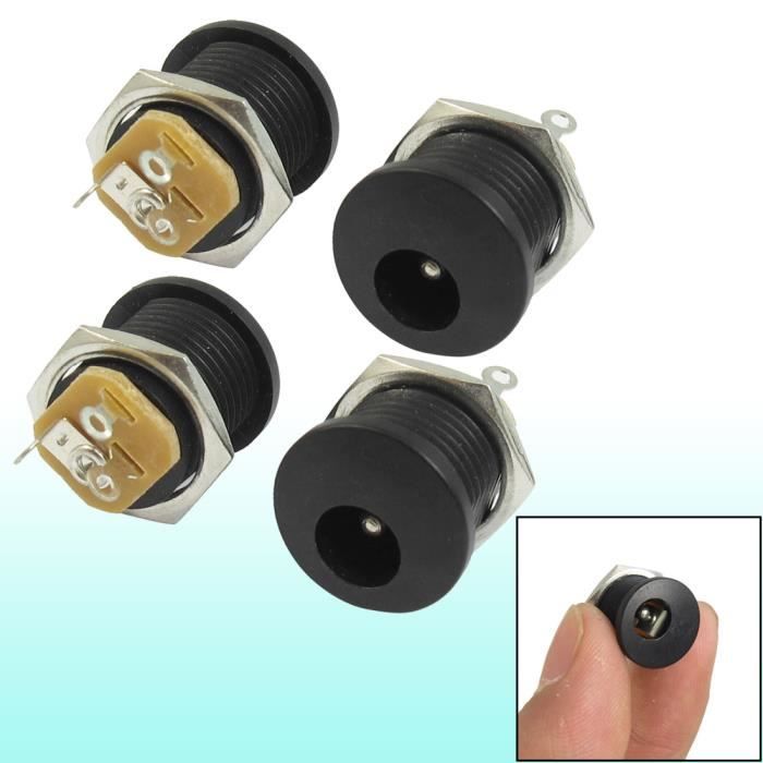 Sourcing Map Lot De 3 Broches Noir 5 X 2 5 Mm 5 Mm Dc Connecteur Jack Pour Pcb Adaptateurs De Signal Auto Et Moto