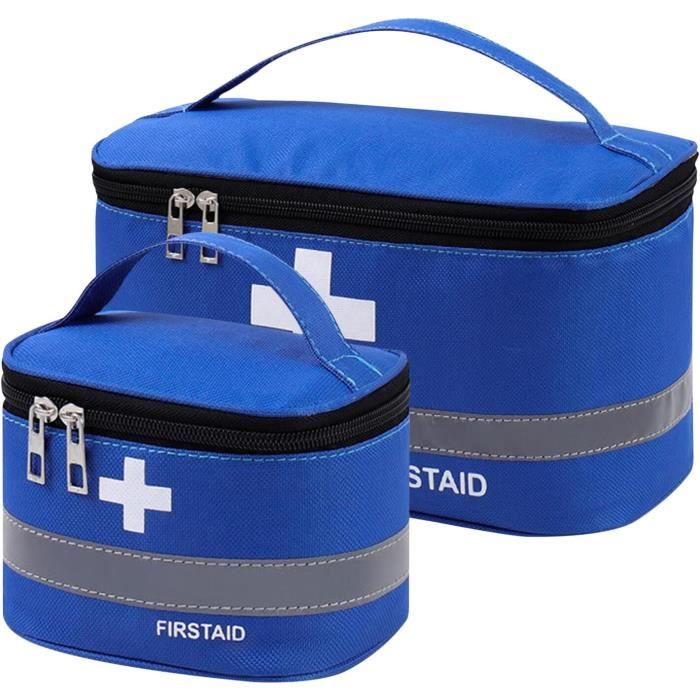 Jukibole Lot De 2 Sacs à Médicaments Grande Capacité – Trousse Étanche Portable Gris/Vert Pour Maison, Voyage, Bureau Et Camping