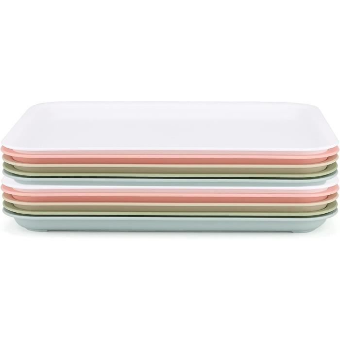 KEILEOHO Lot de 10 plateaux rectangulaires en plastique pour