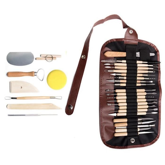 Cozyswan Kit 8 Outils Sculpture Poterie - Outils Argile Bois Et Métal Pour Artisanat