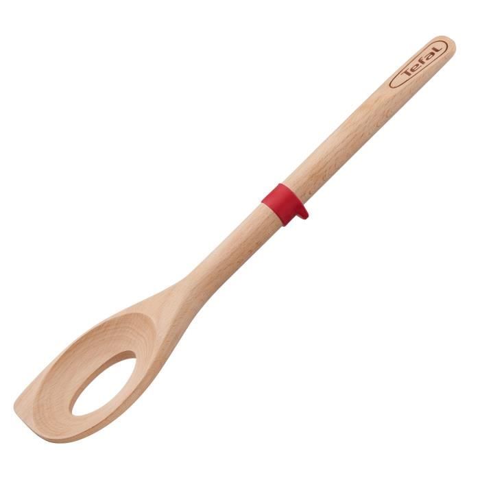 TEFAL Cuillère à risotto Ingenio - Bois hêtre et silicone platinium - 32 cm