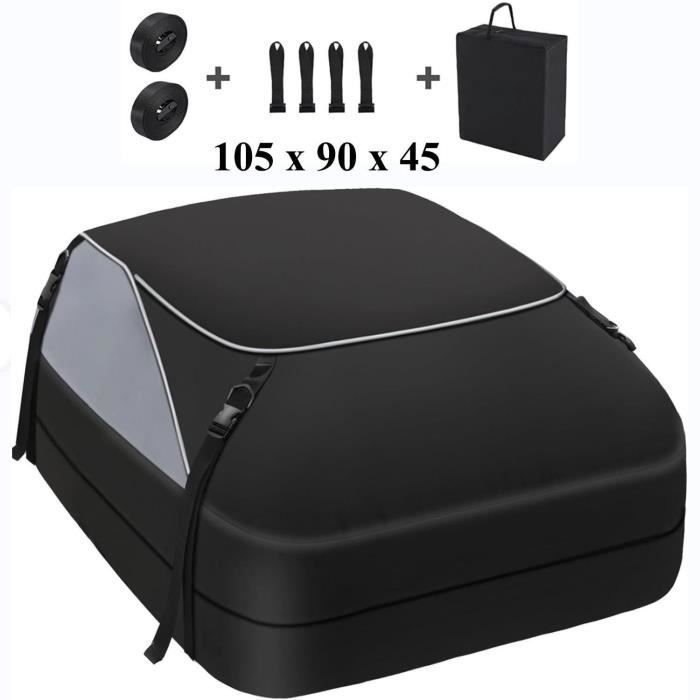 Sac de Toit Voiture - 105 x 90 x 45 cm - 1000D Tissu d’Oxford - Coffre De Toit Souple 425L pour Voyage résistant aux intempéries